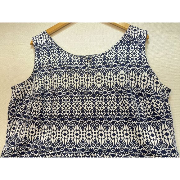 Talbots Womens Sleeveless A-Line Dress Size 2X Navy White Geometric Casual Chic - Picture 5 of 12